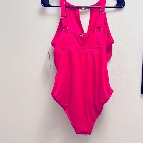 LAUREN RALPH Plus Size Halter-Neck One Piece Swimsuit, swimwear size 18 W Orchid - Picture 14 of 16